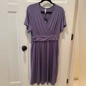 NWT. Dusty purple Lilbetter knit dress with pockets Size XL